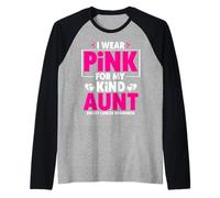 I Wear Pink For My Tía Cáncer de Mama Camiseta Manga Raglan