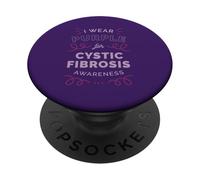 I Wear Purple FOR Cystic Fibrosis Awareness Walk Meme PopSockets PopGrip Adhesivo