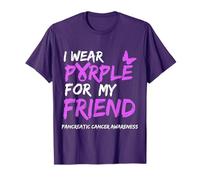 I Wear Purple for my Friend Pancreatic Cancer Awareness Camiseta