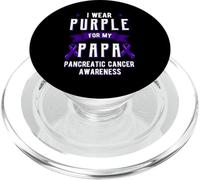 I Wear Purple For My Papa Pancreatic Cancer Dad PopSockets PopGrip para MagSafe