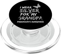 I Wear Silver FOR MY Grandpa Parkinson's Disease Awareness PopSockets PopGrip para MagSafe