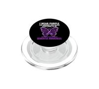 I Wear Soporte de Cinta de Mariposa para concienciación sobre la Demencia púrpura PopSockets PopGrip para MagSafe