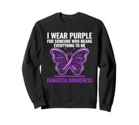 I Wear Soporte de Cinta de Mariposa para concienciación sobre la Demencia púrpura Sudadera