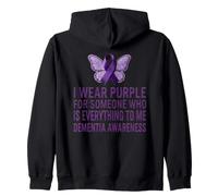I Wear Soporte de Cinta de Mariposa para concienciación sobre la Demencia púrpura Sudadera con Capucha