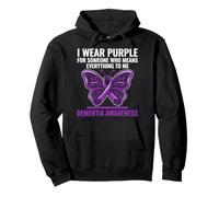 I Wear Soporte de Cinta de Mariposa para concienciación sobre la Demencia púrpura Sudadera con Capucha