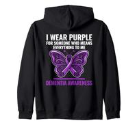 I Wear Soporte de Cinta de Mariposa para concienciación sobre la Demencia púrpura Sudadera con Capucha