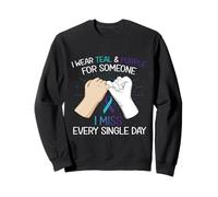 I Wear Verde Azulado púrpura para Alguien Que me Miss Every Single Day Sudadera