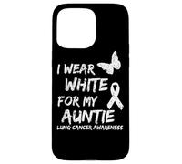 I Wear White For My Auntie Lung Cancer Awareness Ribbon Carcasa para iPhone 15 Pro MAX