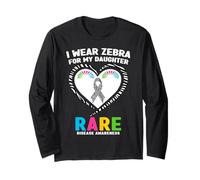 I Wear Zebra for My Daughter - Concienciación sobre Enfermedades Raras Manga Larga