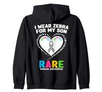 I Wear Zebra for My Son - Concienciación sobre Enfermedades Raras Sudadera con Capucha