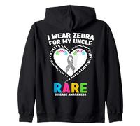 I Wear Zebra for My Uncle - Concienciación sobre Enfermedades Raras Sudadera con Capucha