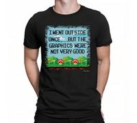 I Went Outside Once But The Graphics were Not Good Mens Funny Organic T-Shirt