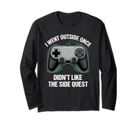 I Went Outside Once Gaming Apparel Video Game Gamer Boys Manga Larga