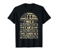 I Will Always Be A Soldier Vintage Men Veteran Patriotic US Camiseta