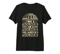 I Will Always Be A Soldier Vintage Men Veteran Patriotic US Camiseta Premium
