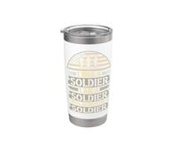 I Will Always Be A Soldier Vintage Men Veteran Patriotic US Vaso térmico de acero inoxidable de doble pared