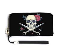 I Will Cut You Skull Barber - Cartera larga de piel para mujer, tarjetero, bolso de mano