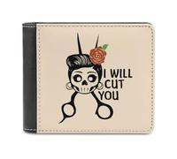 I Will Cut You Skull - Cartera plegable para hombre, diseño de calavera