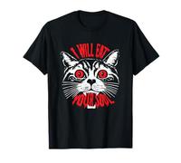 I Will Eat Your Soul Satanic Cat Diseño para Halloween Camiseta