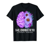 I Will Remember For You Purple Flower Alzheimers Awareness Camiseta
