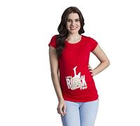 I Will Rock You - Divertida y divertida camiseta de maternidad con diseño de camiseta de maternidad para el embarazo, camiseta de manga corta, rojo, XL