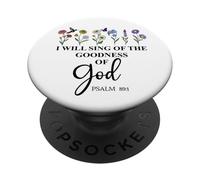I Will Sing of The Goodness of God Psalm 89:1 Christian Bird PopSockets PopGrip Adhesivo