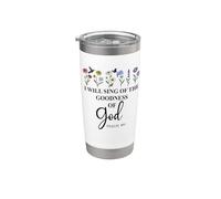 I Will Sing the Goodness of God Quote Psalm 89:1 Bible Verse Vaso térmico de acero inoxidable de doble pared