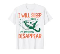 I Will Sleep Until My Problems Disappear Funny Cat Graphic Camiseta