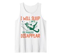 I Will Sleep Until My Problems Disappear Funny Cat Graphic Camiseta sin Mangas