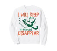 I Will Sleep Until My Problems Disappear Funny Cat Graphic Sudadera