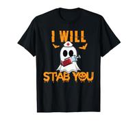 I Will Stab You Ghost Nurse Funny Halloween Costume Camiseta gráfica económica