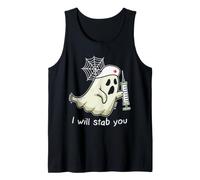 I Will Stab You Ghost Nurse Funny Halloween Costume Camiseta sin Mangas