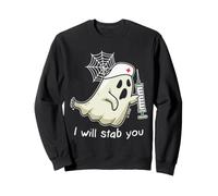 I Will Stab You Ghost Nurse Funny Halloween Costume Sudadera