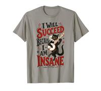 I Will Succeed Because I Am Insane Black Cat Playing Banjo Camiseta