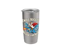 I Will Succeed Because I Am Insane - Cita inspiradora Vaso térmico de acero inoxidable de doble pared