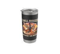 I Will Succeed Because I Am Insane Cowgirl Winged Vaso térmico de acero inoxidable de doble pared