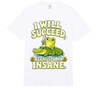 I Will Succeed Because I Am Insane - Funny Frog Comfort Colors Adult Heavyweight T-Shirt