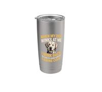 I Wink Back At My Dog In Case It's Canine Code Vaso térmico de acero inoxidable de doble pared
