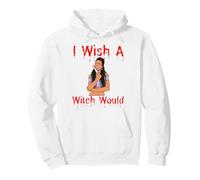 I Wish A Witch Would Funny Halloween Melanina Negro Mujeres Diversión Sudadera con Capucha