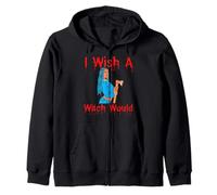 I Wish A Witch Would Funny Halloween Melanina Negro Mujeres Diversión Sudadera con Capucha