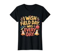 I Wish Field Day Was Every Day School Games Fun Mood - Camiseta gráfica económica, Mujer, Negro, S