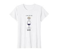 I Wish This Was Wine - Arte Divertido para Amantes del Vino Camiseta, Mujer, Blanco, XXL