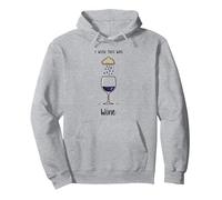 I Wish This Was Wine - Arte Divertido para Amantes del Vino Sudadera con Capucha, Unisex para Adultos, Gris Jaspeado, M