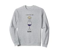 I Wish This Was Wine - Arte Divertido para Amantes del Vino Sudadera, Unisex para Adultos, Gris Jaspeado, M