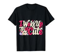 I Woke Up This Cute Adorable Confident Aesthetic Vibes Camiseta gráfica económica, Hombre, Negro, M