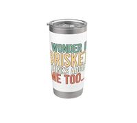 I Wonder If Brisket Thinks About Me Too Vaso térmico de acero inoxidable de doble pared
