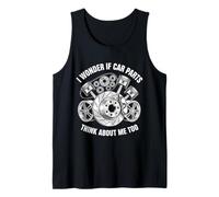 I Wonder If Car Parts Think About Me Auto Hombres Mujeres Auto Camiseta sin Mangas