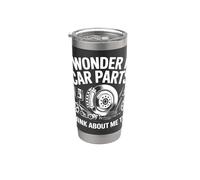I Wonder If Car Parts Think About Me Auto Hombres Mujeres Auto Vaso térmico de acero inoxidable de doble pared