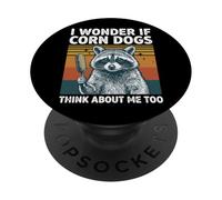 I Wonder If Corn Dogs Think About Me Too PopSockets PopGrip Adhesivo