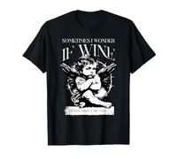 I Wonder if Wine Thinks of me Too Thinking Angel Funny Camiseta